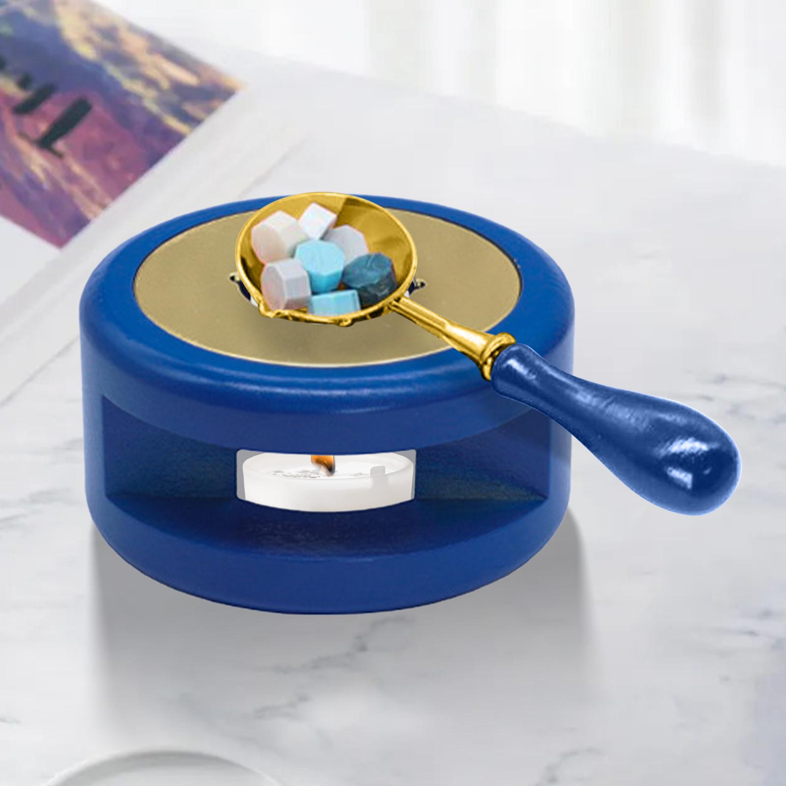 Wax Seal Letter Kit - ワックスシールウォーマー銅製木材溶解炉キット、スプーンホルダー、手紙・招待状・工芸用スタンプツール付き