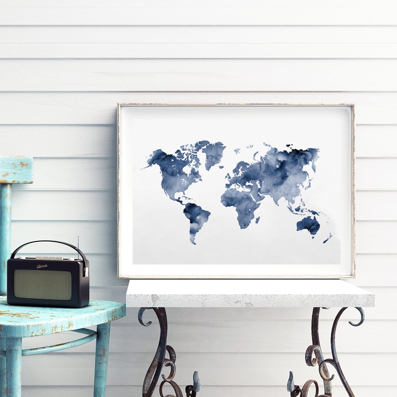 Custom Star Map - 装飾用の水彩画のキャンバスのポスター