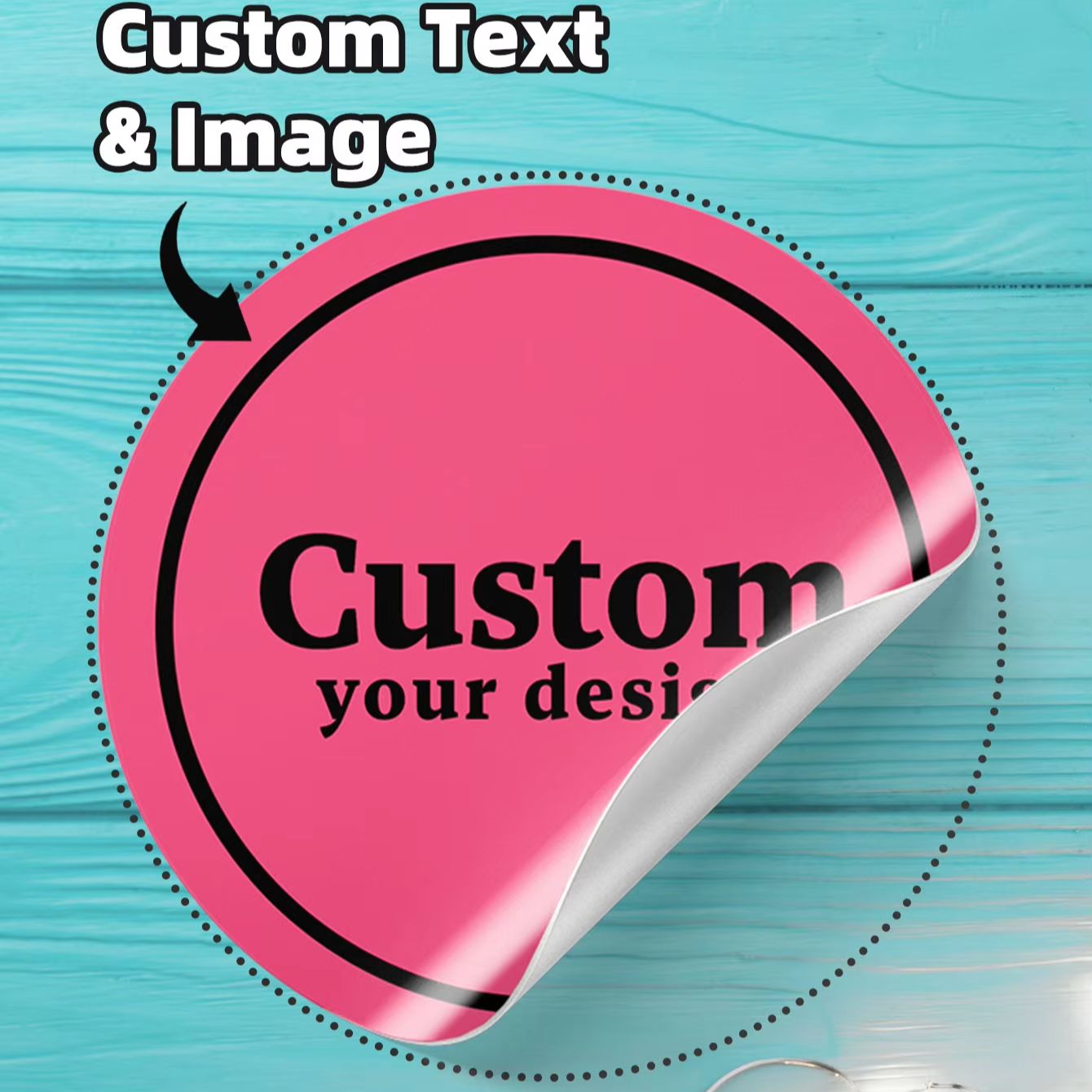 Personalised Candle Label - 1-180枚入り カスタムラウンド防水ステッカー、ランチボックス、靴箱、ギフト缶、キャンドルジャーのラベルに使用できる、パーソナライズされたテキストと画像付き