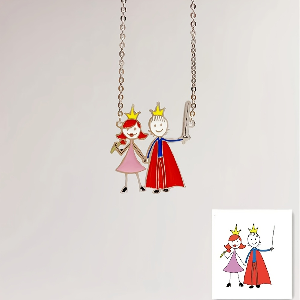 Name Necklace Custom - 子供の絵画ペンダントお土産ジュエリーネックレスママベビー用ステンレス鋼防水性と色褪せないギフト