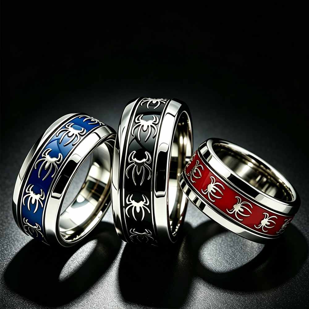新しいヴィンテージパンクスパイダーリング 316L ステンレ - Initial Ring Custom のレビューと価格