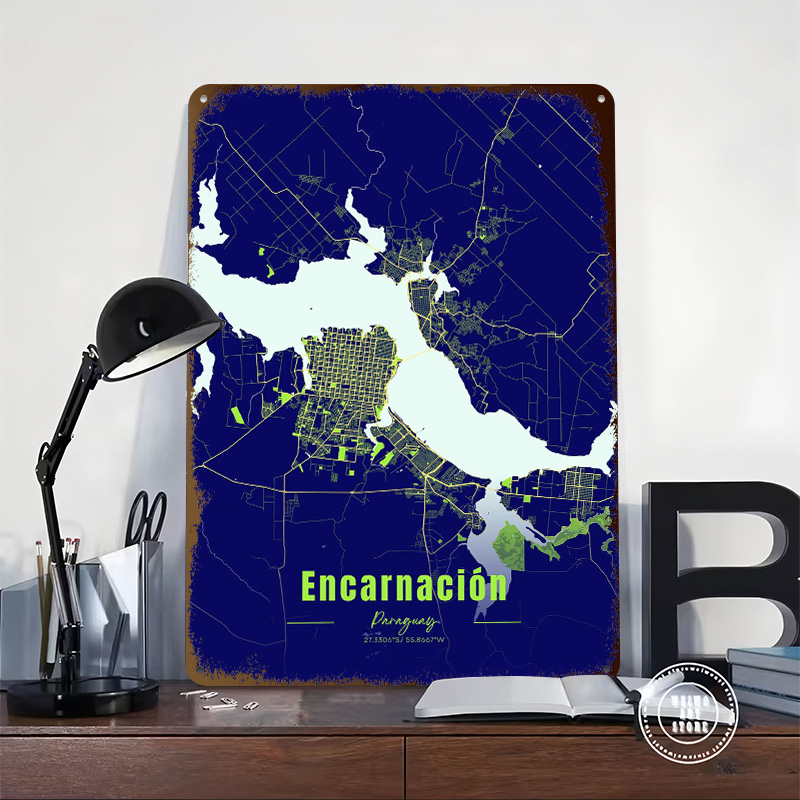 エンカーナシオン装飾ホームデコレーションアイテムパラグアイ都 - Custom Map Poster のレビューと価格