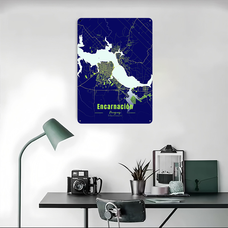 エンカーナシオン装飾ホームデコレーションアイテムパラグアイ都 - Custom Map Poster のレビューと価格