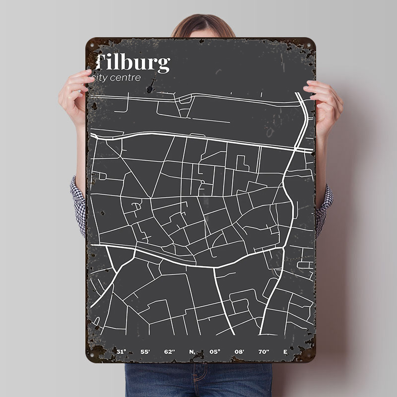 ティルブルグ市中心地地図プリントポスターカスタマイズされたレ - Custom Map Poster のレビューと価格
