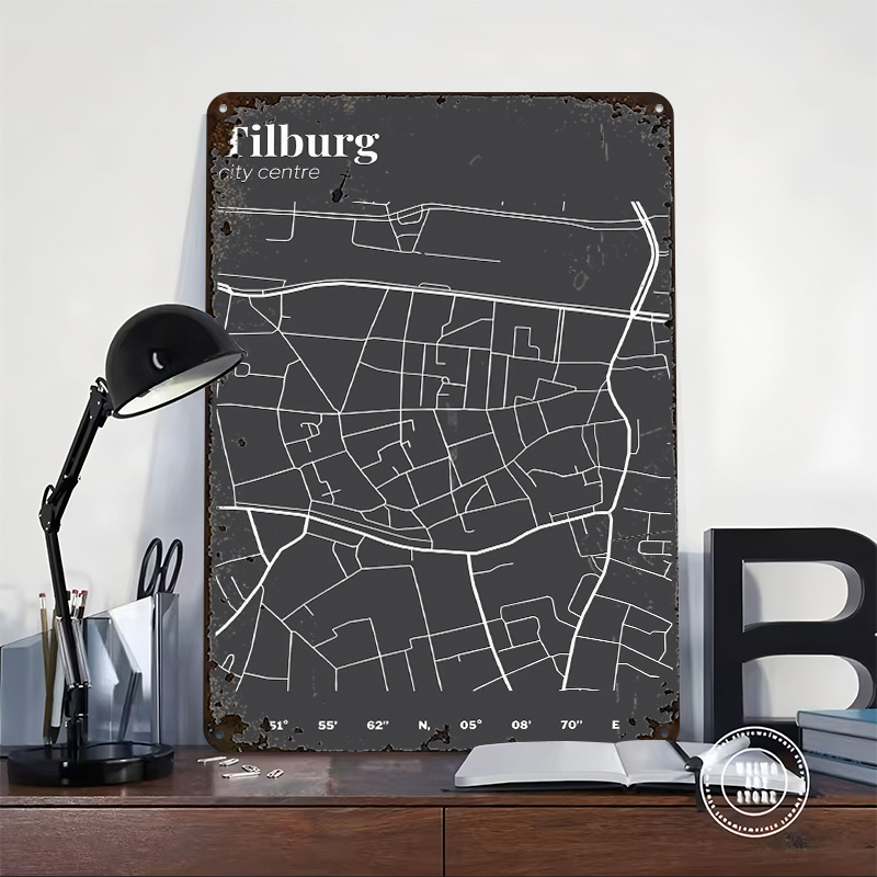 ティルブルグ市中心地地図プリントポスターカスタマイズされたレ - Custom Map Poster のレビューと価格