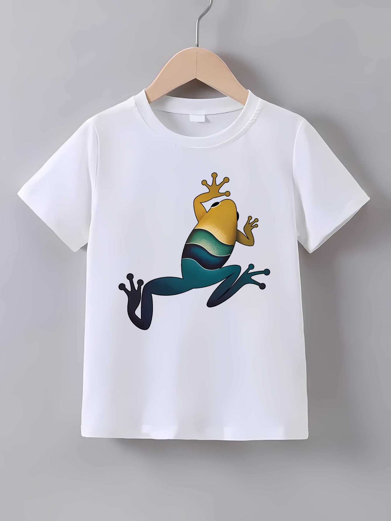 カラーグラデーションツリーフロッグ柄プリントTシャツ、ファミ - Family Tree Print のレビューと価格