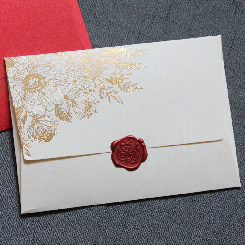 10 ピース/パケットハイグレードパール紙封筒結婚式招待状ヨ - Wax Seal Letter Kit のレビューと価格