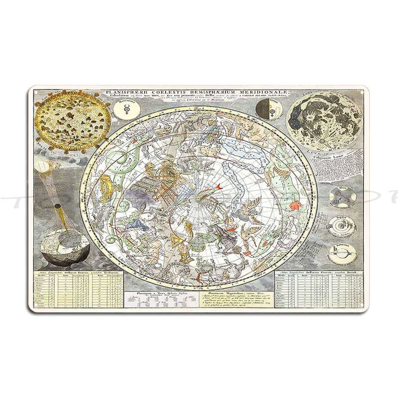 南の星空の星図メタルサイン壁飾りパブ壁壁画パーティーカスタマ - Custom Star Map のレビューと価格