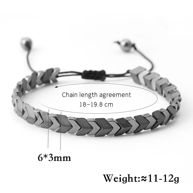 男性用ブラックストーンヘマタイトブレスレット,エネルギー,健 - Coordinates Bracelet のレビューと価格