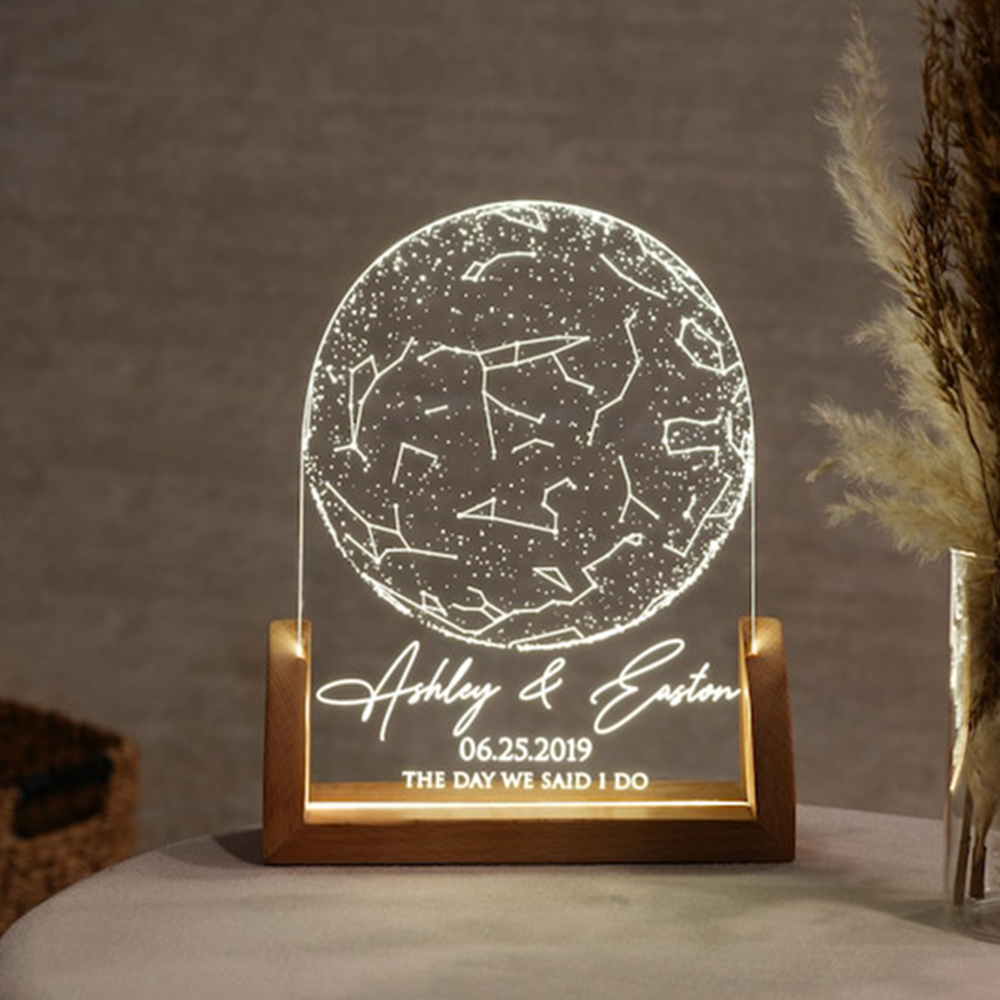 日付別カスタムスターマップ、パーソナライズされた星座LEDナ - Custom Star Map のレビューと価格