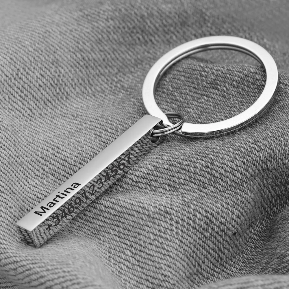 パーソナライズされた3Dバーキーホルダー,文字,名前,日付, - Initial Ring Custom のレビューと価格