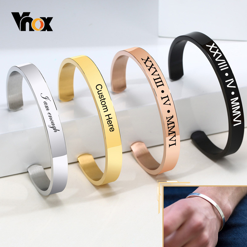 Vnox-男性と女性のためのクラシックでカスタマイズ可能なブ - Coordinates Bracelet のレビューと価格