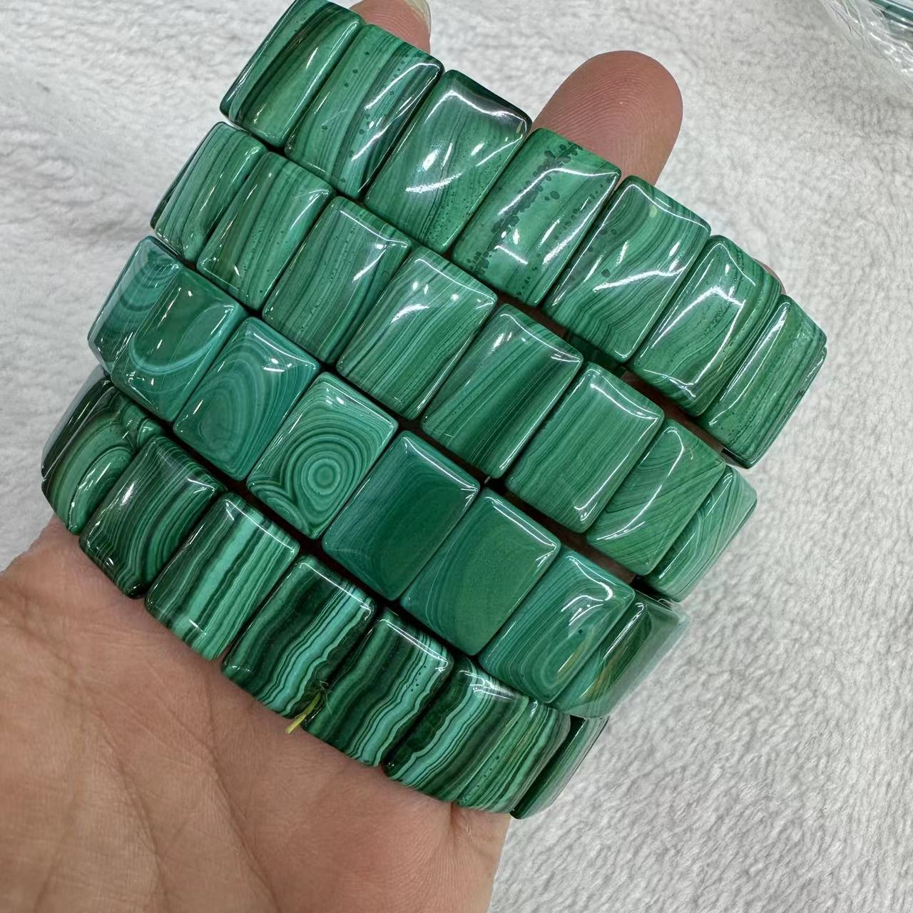 男性と女性のための天然石ブレスレット,本物の緑のマラカイト, - Coordinates Bracelet のレビューと価格