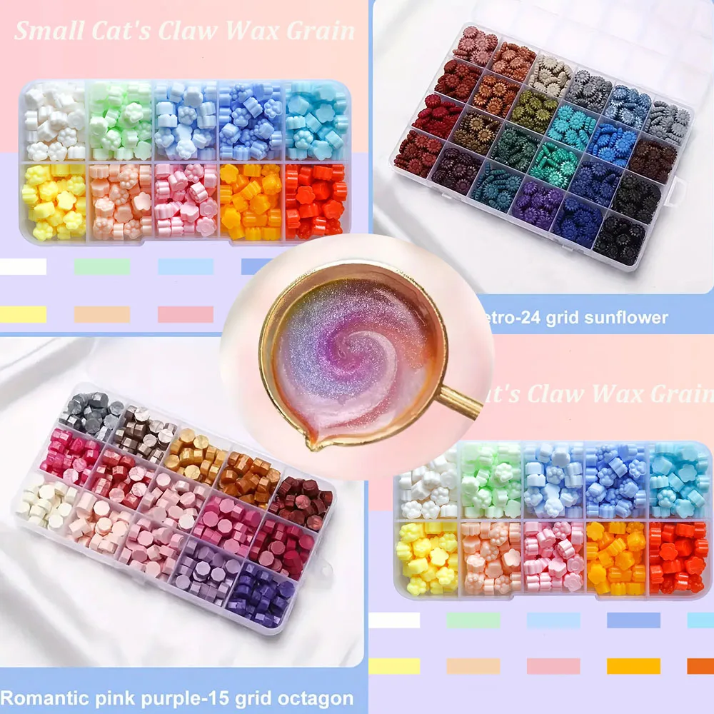 600個入りボックスシーリングワックスビーズ、24グリッド八 - Wax Seal Letter Kit のレビューと価格