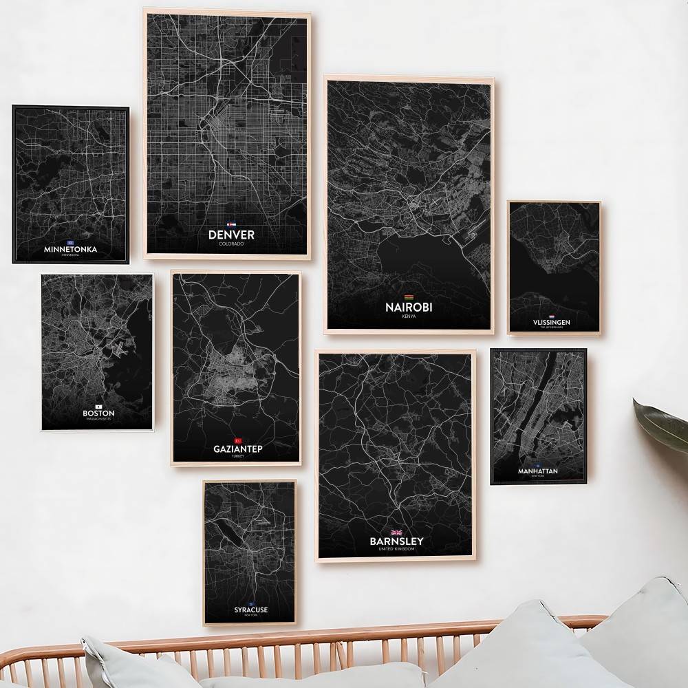 パリロンドンニューヨークカスタム都市地図ポスタープリントキャ - Custom Map Poster のレビューと価格
