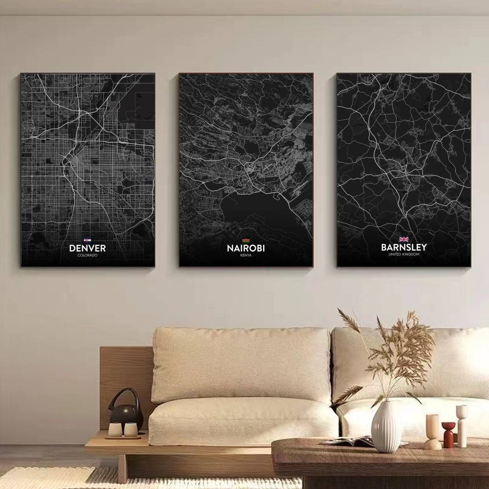 パリロンドンニューヨークカスタム都市地図ポスタープリントキャ - Custom Map Poster のレビューと価格
