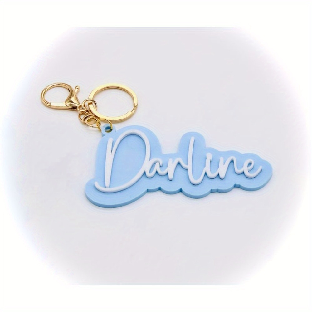 パーソナライズされたカスタム名キーホルダー二層アクリル名札カ - Initial Ring Custom のレビューと価格