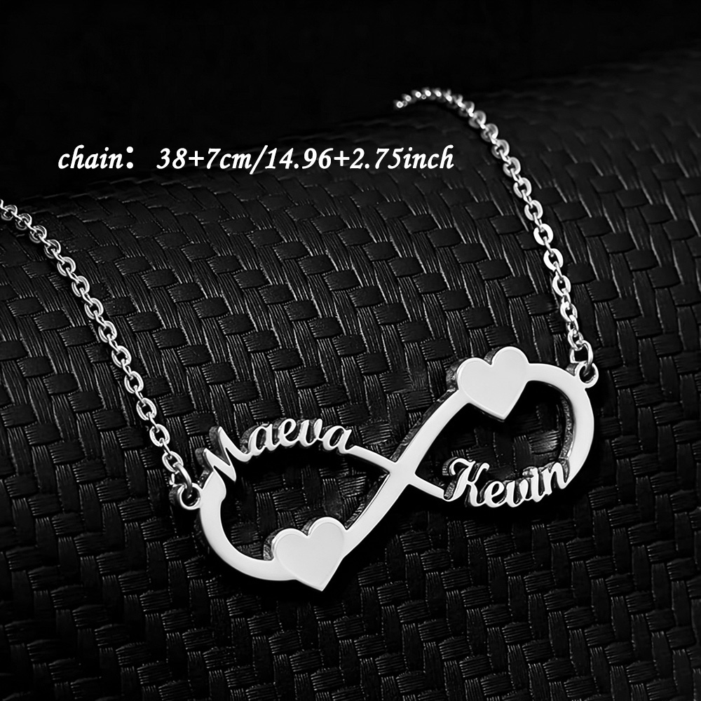 カスタムネームネックレス インフィニティハートペンダント ス - Name Necklace Custom のレビューと価格