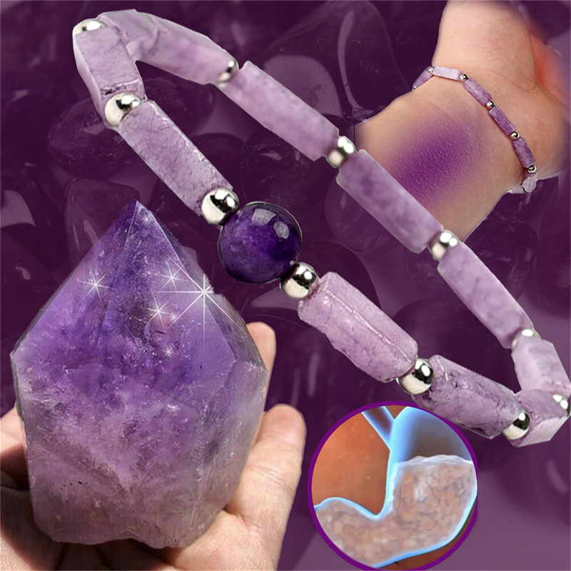 女性のための天然アメジストビーズエネルギーブレスレット,1ピ - Coordinates Bracelet のレビューと価格