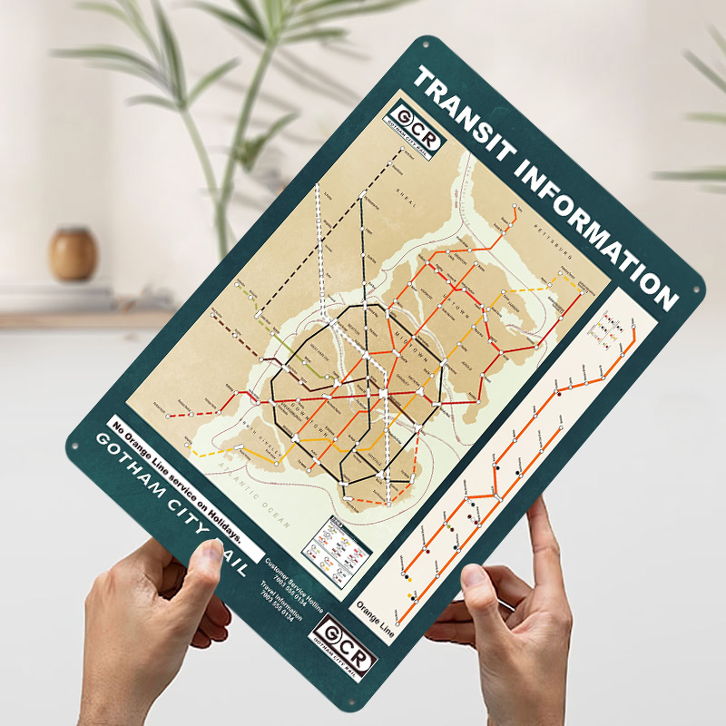 ゴッサムシティマッププリントポスターカスタマイズされた壁アー - Custom Map Poster のレビューと価格