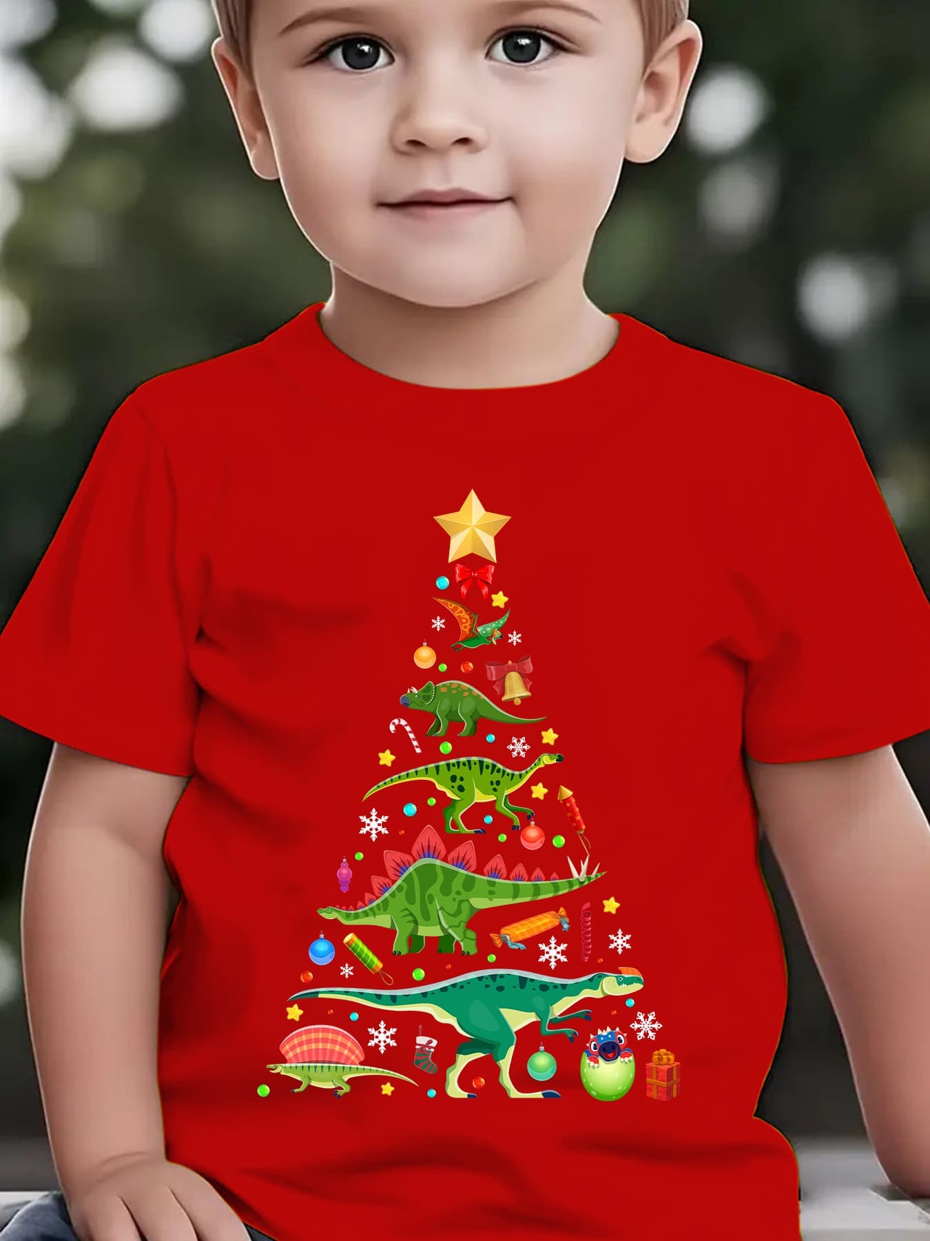 クリスマス 夏 子供用ファッションTシャツ 恐竜柄 ファミリ - Family Tree Print のレビューと価格