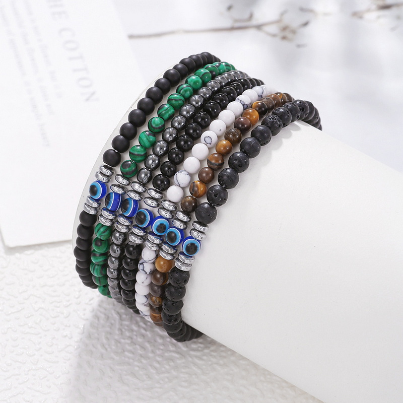 トレンディな 4 ミリメートル黒曜石ヘマタイト天然タイガーア - Coordinates Bracelet のレビューと価格