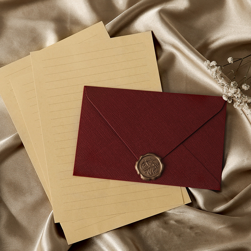 リネンブラウン紙封筒紙セット10枚、レトロなスタイル、クリス - Wax Seal Letter Kit のレビューと価格