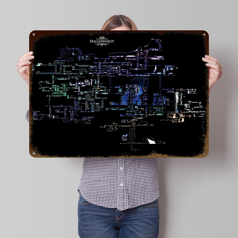 ホロウナイト ハロウネストマップ ライトリー3Dメタルポスタ - Custom Map Poster のレビューと価格