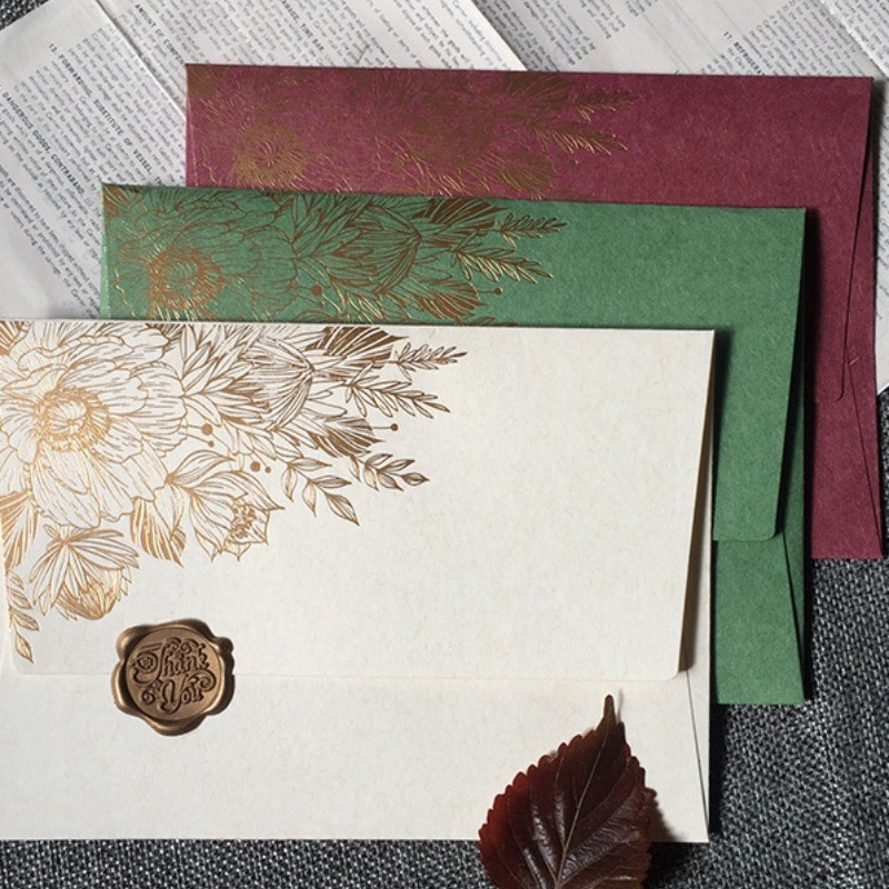 10 個/特殊紙カードホットスタンピング招待状封筒、パール紙 - Wax Seal Letter Kit のレビューと価格