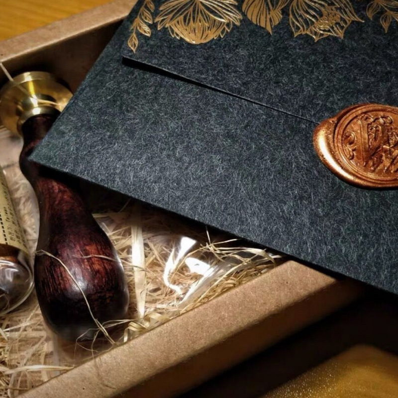10 個/特殊紙カードホットスタンピング招待状封筒、パール紙 - Wax Seal Letter Kit のレビューと価格