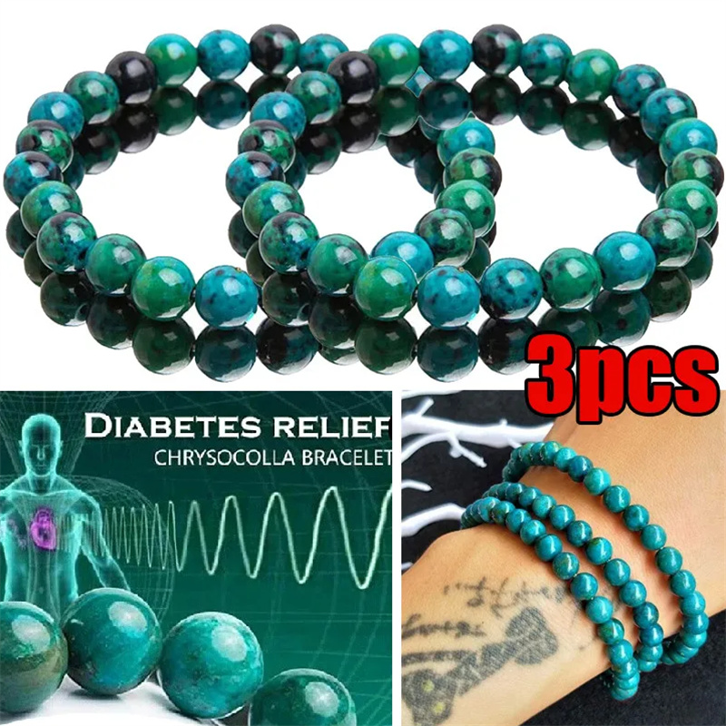 クリソコラマラカイトブレスレット女性男性天然石ビーズブレスレ - Coordinates Bracelet のレビューと価格