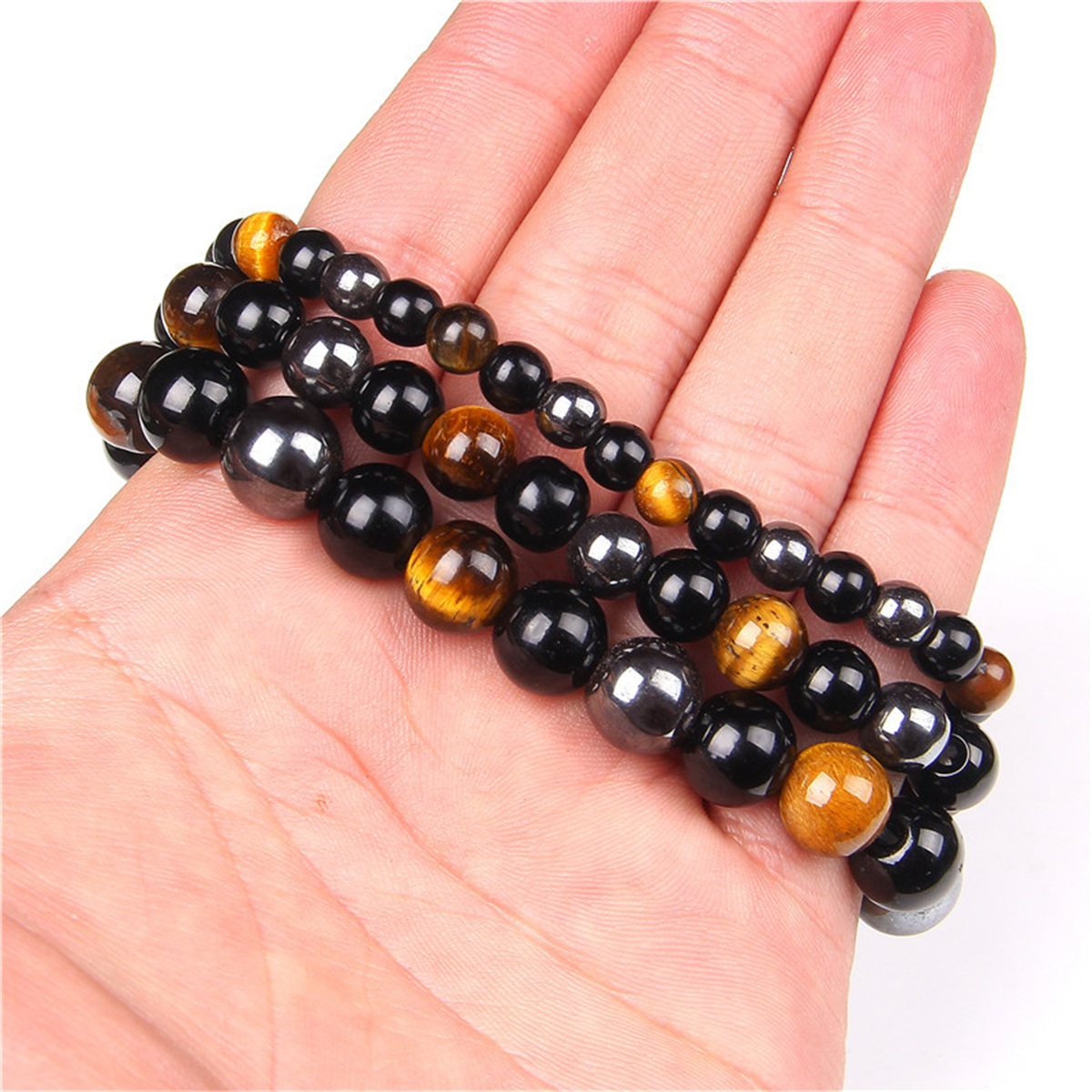 男性用ブレスレット 磁気ヘマタイト タイガーアイ ブラックオ - Coordinates Bracelet のレビューと価格